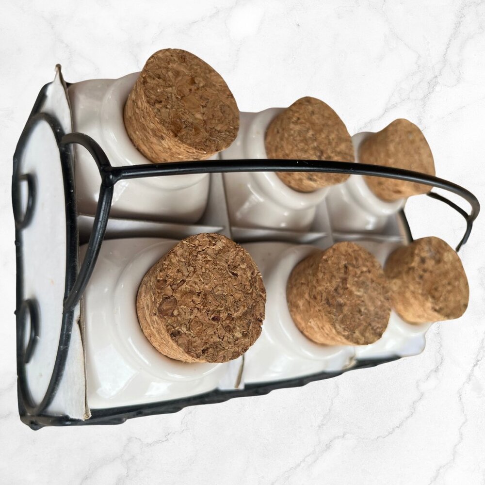 Used Rae Dunn  Ceramic - Spice - Rack - Jars - Kitchen - Organization - Storage - Picture 3 of 4